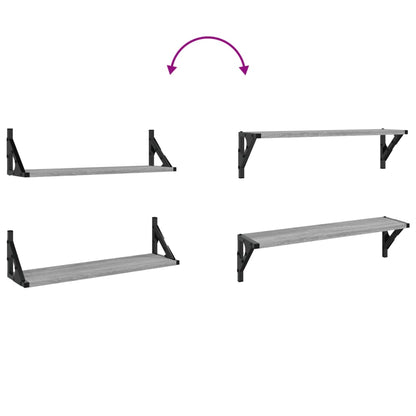 Wandschappen 60X15X15,5 Cm Eikenkleurig Grijs Sonoma 60 x 15 x 15.5 cm