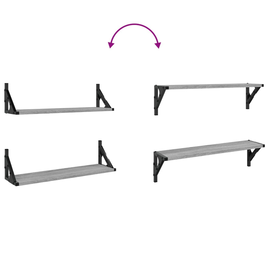 Wandschappen 60X15X15,5 Cm Eikenkleurig Grijs Sonoma 60 x 15 x 15.5 cm