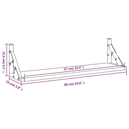 Wandschappen 60X15X15,5 Cm Eikenkleurig Grijs Sonoma 60 x 15 x 15.5 cm