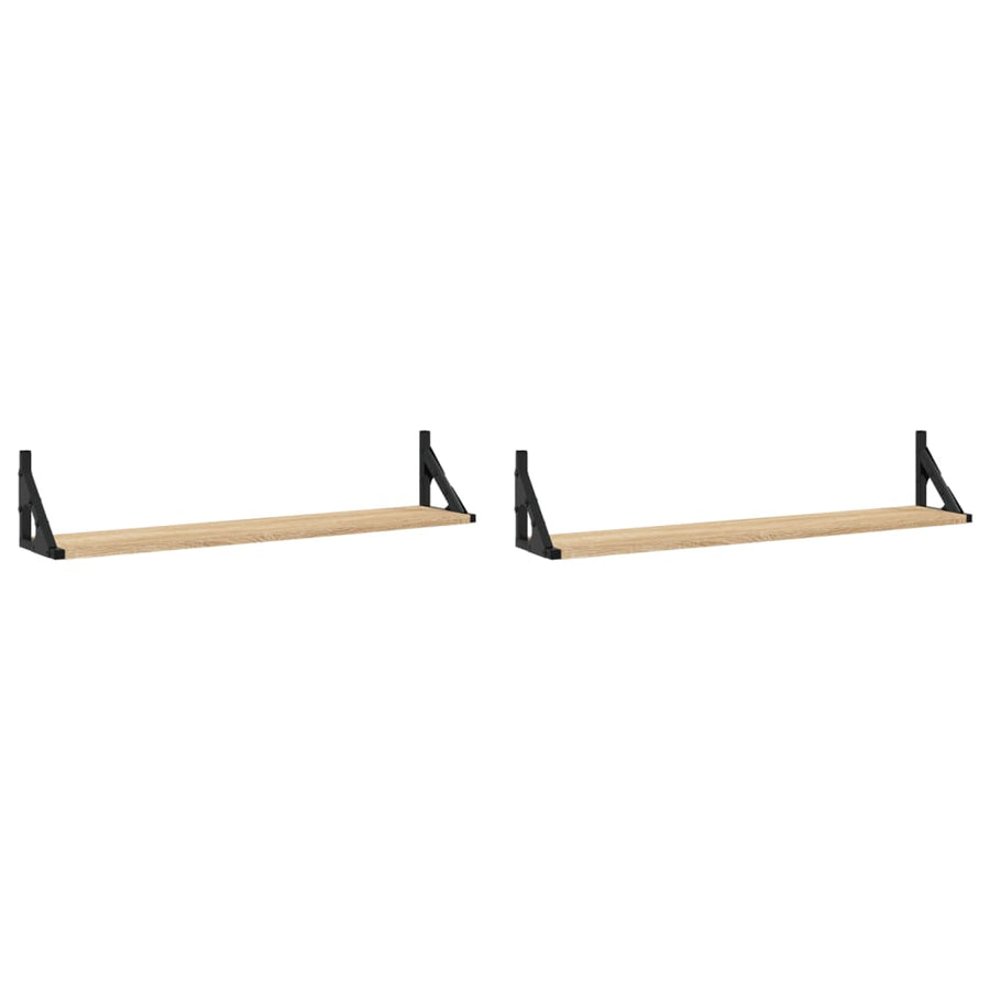 Wandschappen 2 St 80X15X15,5 Cm Bewerkt Hout Sonoma Eikenkleur