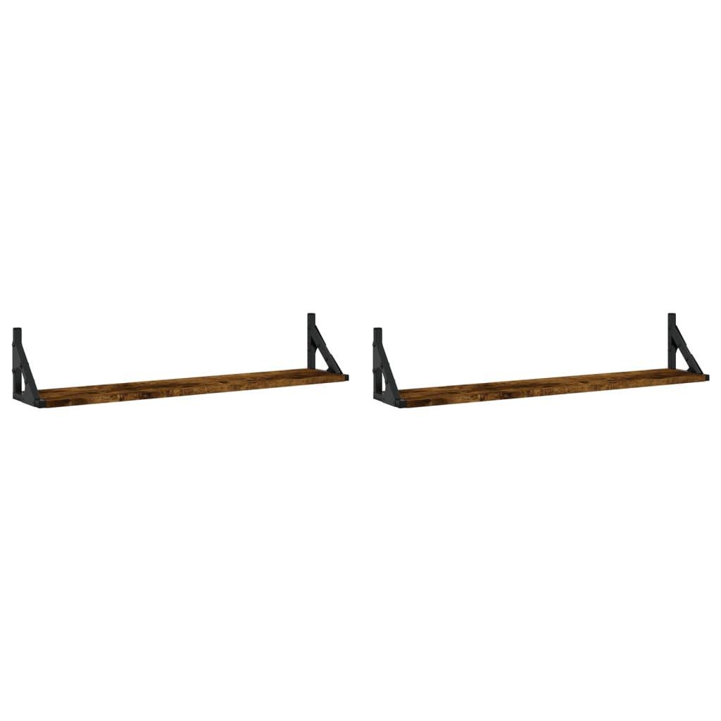 Wandschappen 80X15X15,5 Cm Bewerkt Hout Gerookt Eiken 80 x 15 x 15.5 cm
