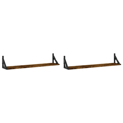 Wandschappen 80X15X15,5 Cm Bewerkt Hout Gerookt Eiken 80 x 15 x 15.5 cm