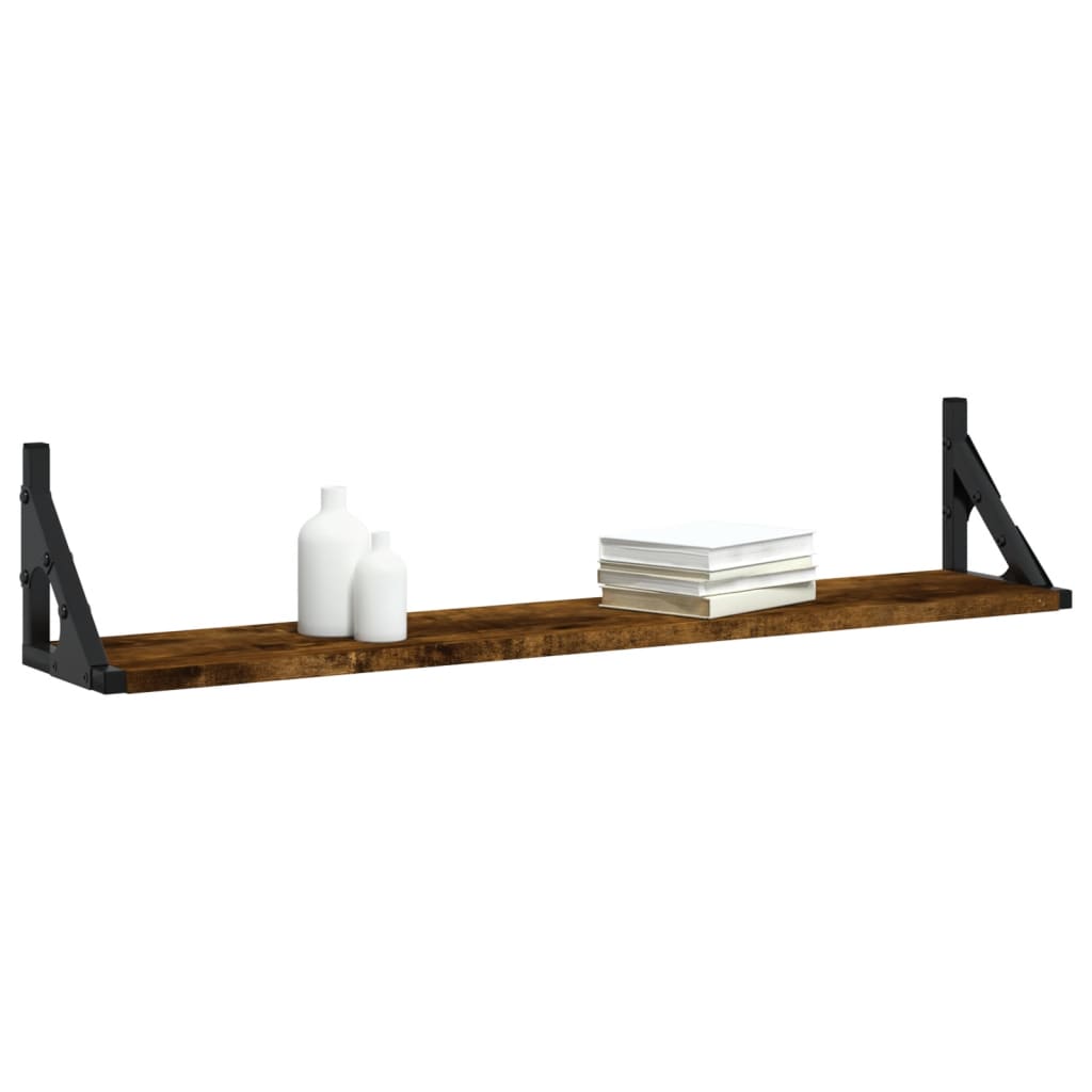 Wandschappen 80X15X15,5 Cm Bewerkt Hout Gerookt Eiken 80 x 15 x 15.5 cm