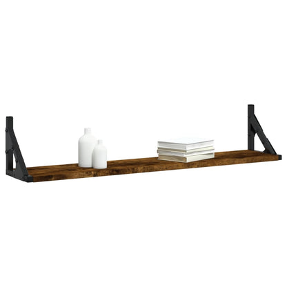 Wandschappen 80X15X15,5 Cm Bewerkt Hout Gerookt Eiken 80 x 15 x 15.5 cm