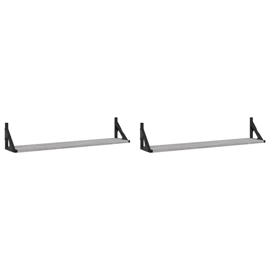 Wandschappen 2 St 80X15X15,5 Cm Bewerkt Hout Grijs Sonoma Eiken