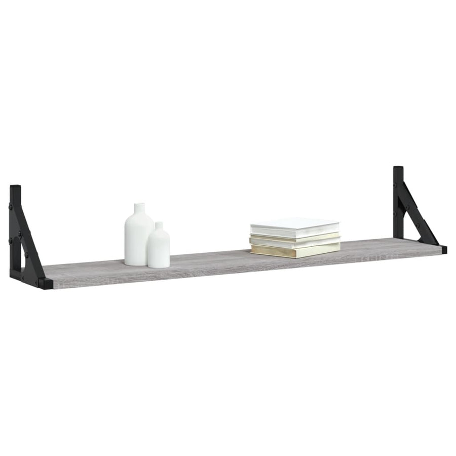Wandschappen 2 St 80X15X15,5 Cm Bewerkt Hout Grijs Sonoma Eiken