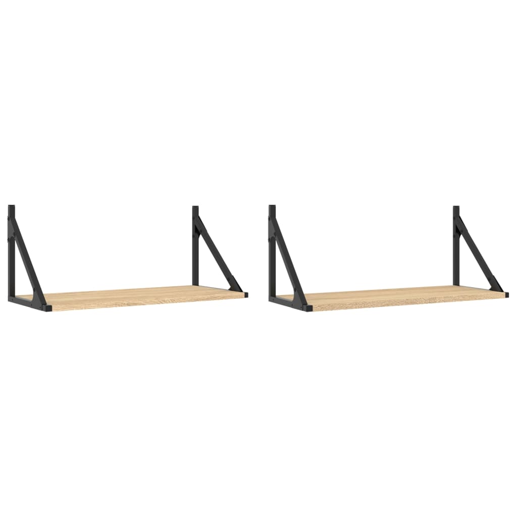 Wandschappen 2 St 60X25X25,5 Cm Bewerkt Hout Sonoma Eikenkleur