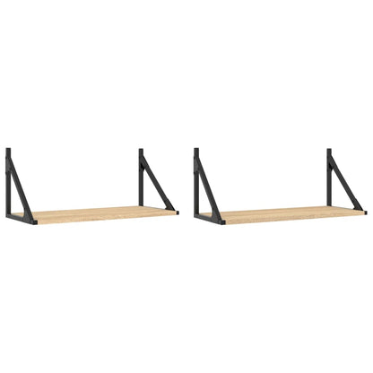 Wandschappen 2 St 60X25X25,5 Cm Bewerkt Hout Sonoma Eikenkleur