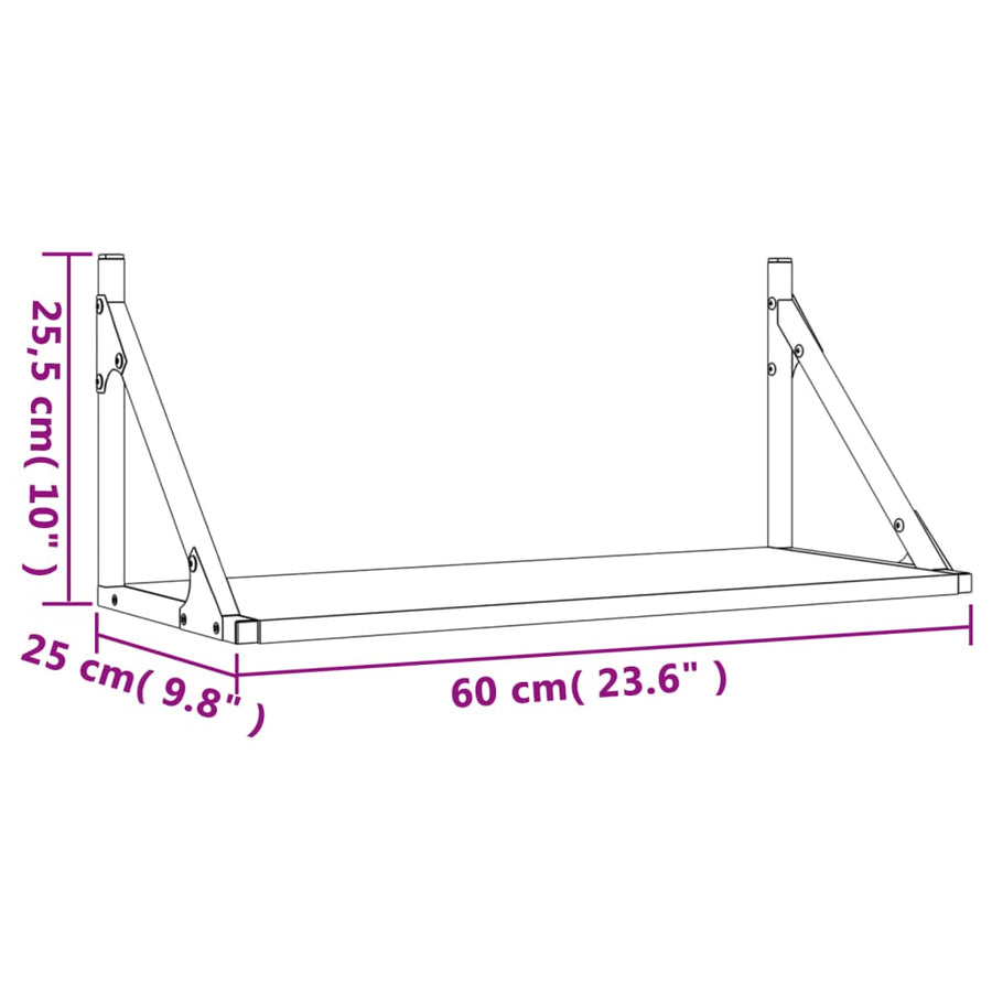 Wandschappen 2 St 60X25X25,5 Cm Bewerkt Hout Sonoma Eikenkleur