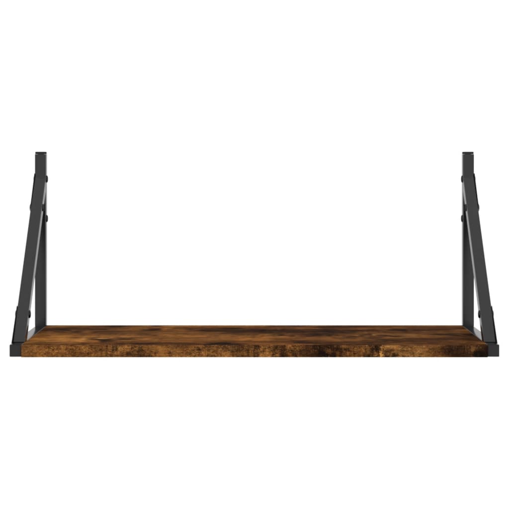Wandschappen 2 st 60x25x25,5 cm bewerkt hout gerookt eikenkleur