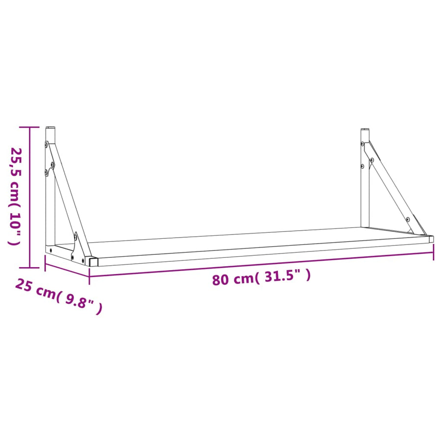 Wandschappen 2 St 80X25X25,5 Cm Bewerkt Hout Sonoma Eikenkleur