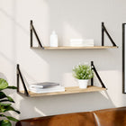 Wall Shelves 2 pcs Sonoma Oak 80x25x25.5 cm engineered wood