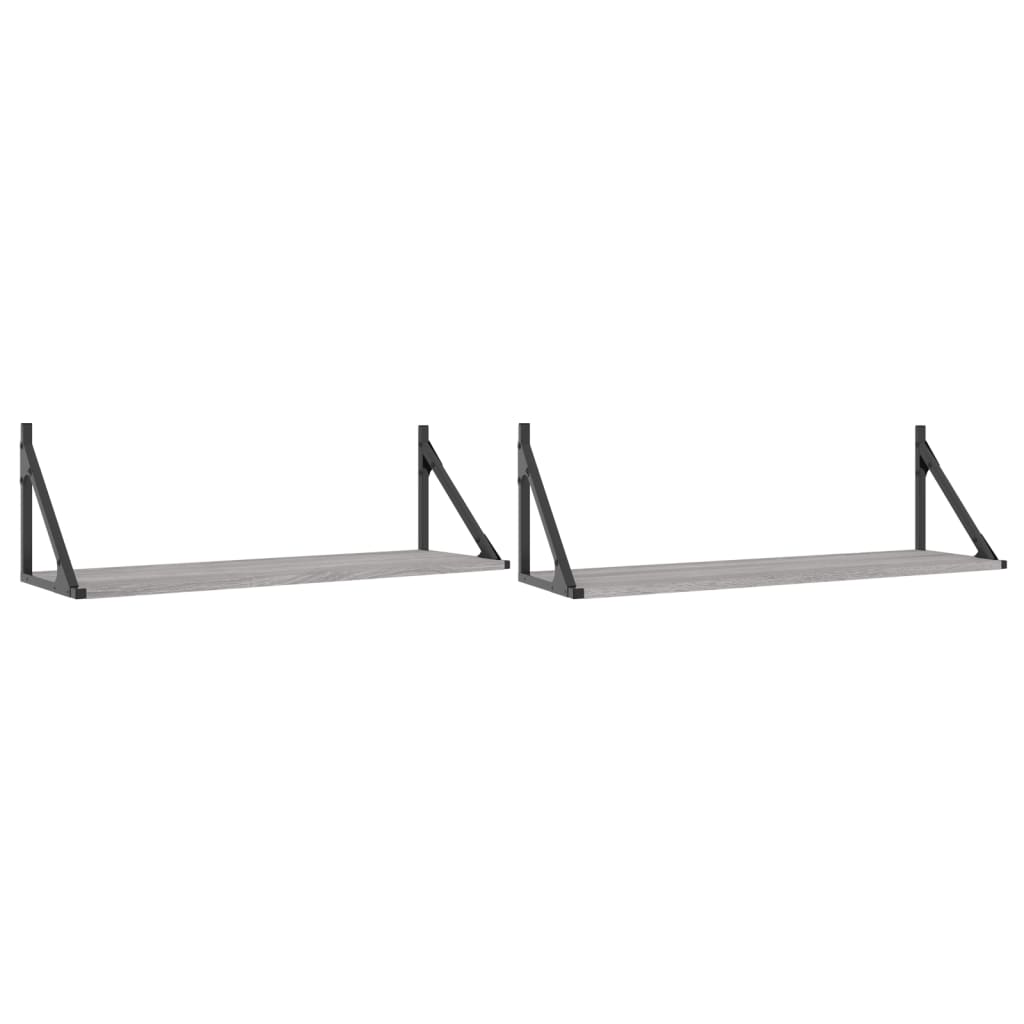 Wandschappen 80X25X25,5 Cm Bewerkt Hout Eiken Grijs Sonoma 80 x 25 x 25.5 cm