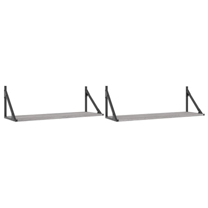 Wandschappen 80X25X25,5 Cm Bewerkt Hout Eiken Grijs Sonoma 80 x 25 x 25.5 cm
