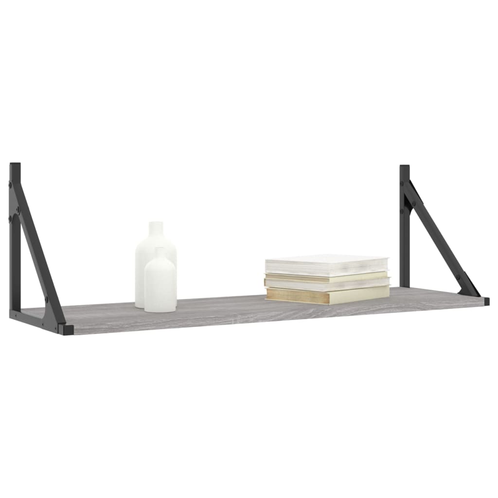Wandschappen 80X25X25,5 Cm Bewerkt Hout Eiken Grijs Sonoma 80 x 25 x 25.5 cm