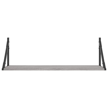 Wandschappen 80X25X25,5 Cm Bewerkt Hout Eiken Grijs Sonoma 80 x 25 x 25.5 cm