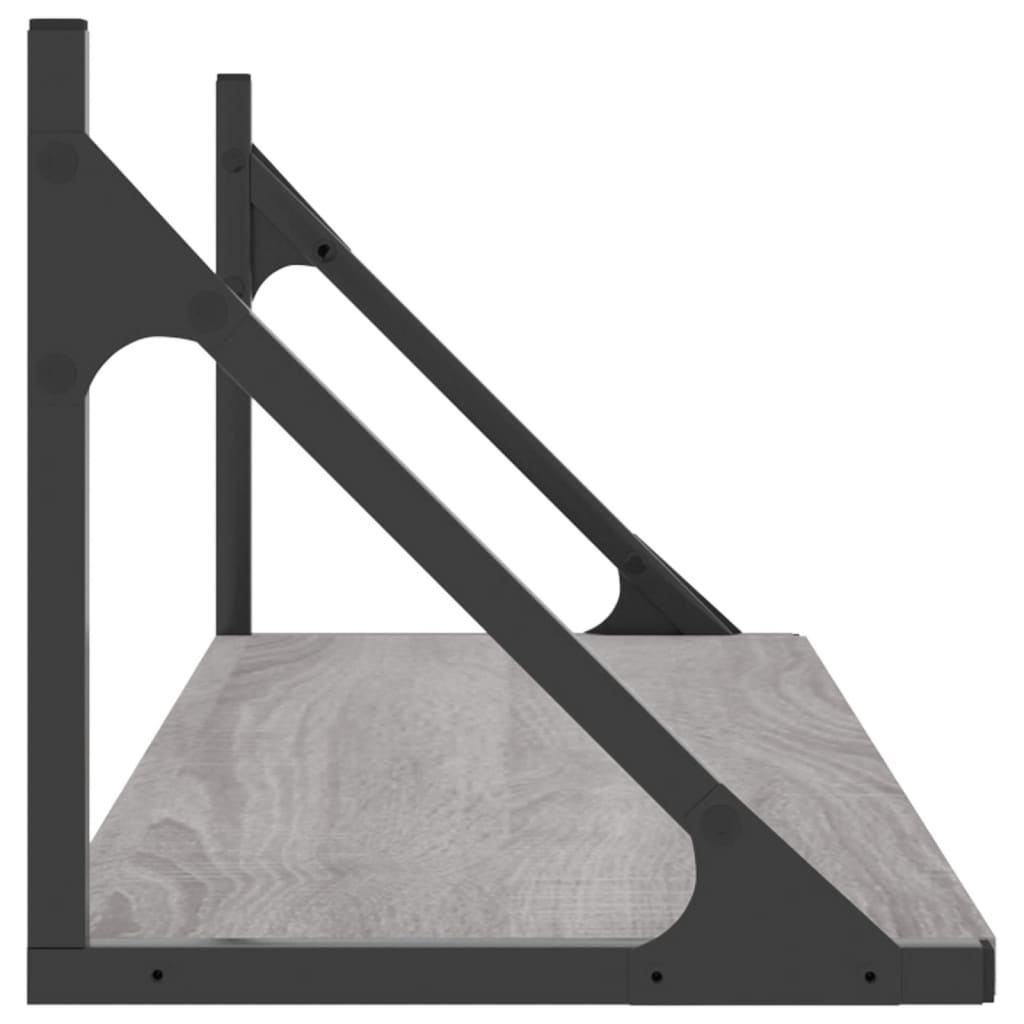 Wandschappen 80X25X25,5 Cm Bewerkt Hout Eiken Grijs Sonoma 80 x 25 x 25.5 cm