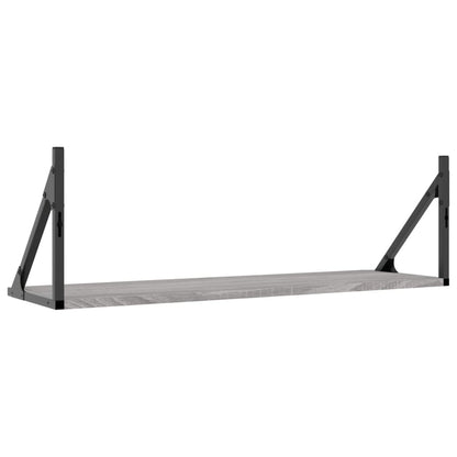 Wandschappen 80X25X25,5 Cm Bewerkt Hout Eiken Grijs Sonoma 80 x 25 x 25.5 cm