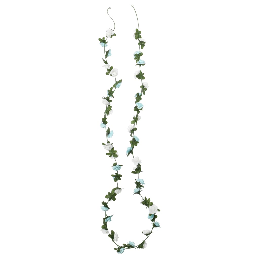 Kunstbloemslingers 6 St 240 Cm Blauw En Wit