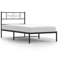 Bedframe met hoofdbord metaal zwart 90x200 cm 90 x 200 cm Zwart met hoofdbord