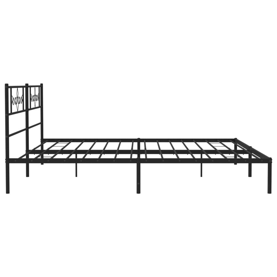 Bedframe met hoofdbord metaal zwart 183x213 cm 183 x 213 cm Zwart met hoofdbord