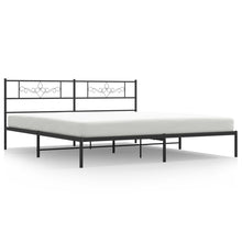 Bedframe met hoofdbord metaal zwart 200x200 cm 200 x 200 cm Zwart met hoofdbord
