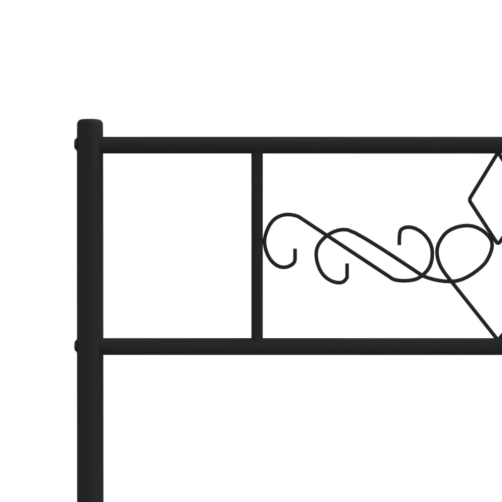 Bedframe met hoofd- en voeteneinde metaal zwart 75x190 cm 75 x 190 cm Zwart met hoofdbord & voetbord
