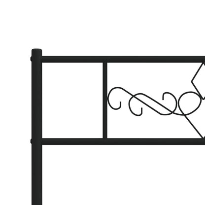 Bedframe met hoofd- en voeteneinde metaal zwart 75x190 cm 75 x 190 cm Zwart met hoofdbord & voetbord