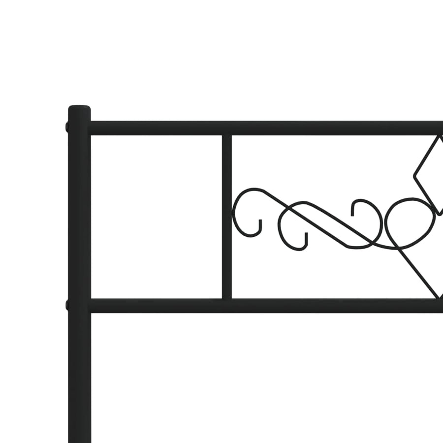 Bedframe met hoofd- en voeteneinde metaal zwart 75x190 cm 75 x 190 cm Zwart met hoofdbord & voetbord