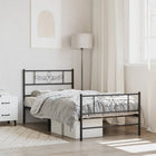 Bedframe metaal zwart 75x190 cm
