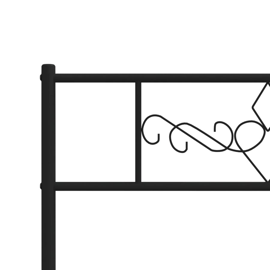 Bedframe met hoofd- en voeteneinde metaal zwart 90x190 cm 90 x 190 cm Zwart met hoofdbord & voetbord