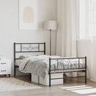 Bedframe metaal zwart 90x190 cm met hoofd- en voeteneinde