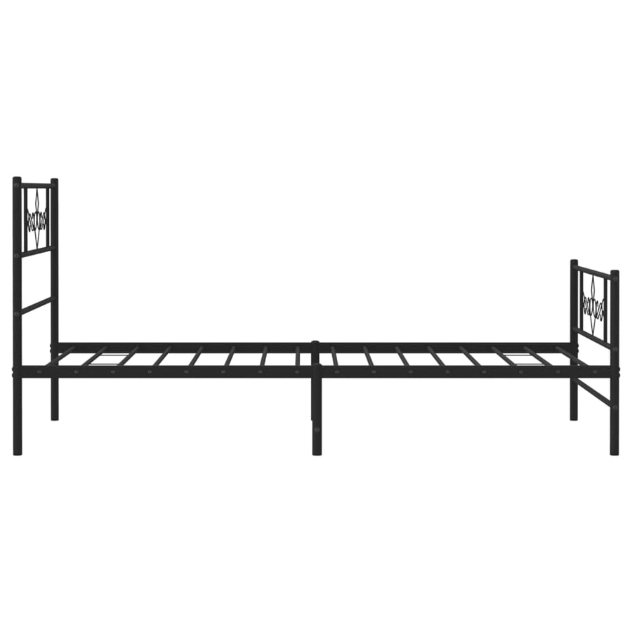 Bedframe met hoofd- en voeteneinde metaal zwart 100x190 cm 100 x 190 cm Zwart