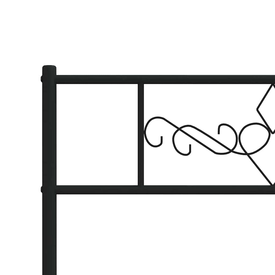 Bedframe met hoofd- en voeteneinde metaal zwart 100x200 cm