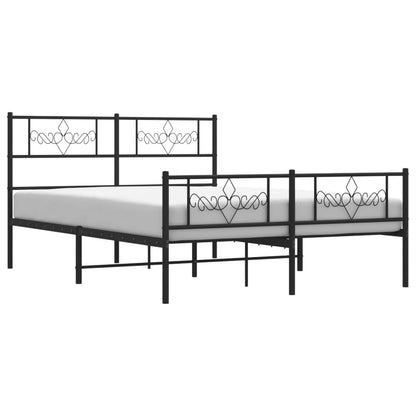 Bedframe met hoofd- en voeteneinde metaal zwart 120x200 cm 120 x 200 cm Zwart met hoofdbord & voetbord