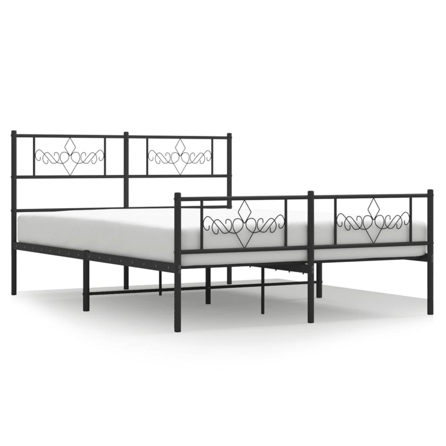 Bedframe met voetbord zonder matras metaal zwart 160x200 cm