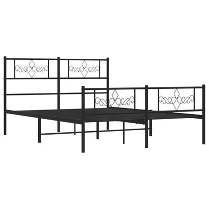 Bedframe met voetbord zonder matras metaal zwart 160x200 cm