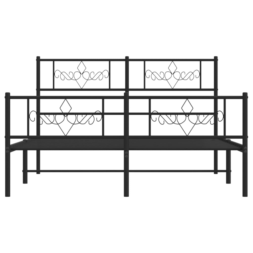 Bedframe met voetbord zonder matras metaal zwart 160x200 cm
