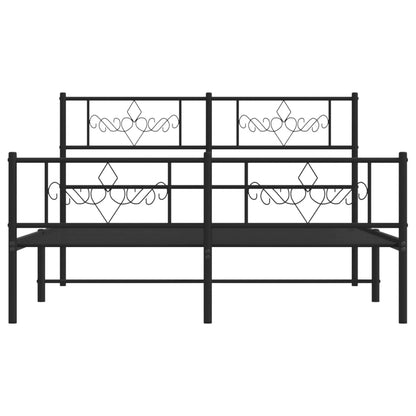 Bedframe met voetbord zonder matras metaal zwart 160x200 cm