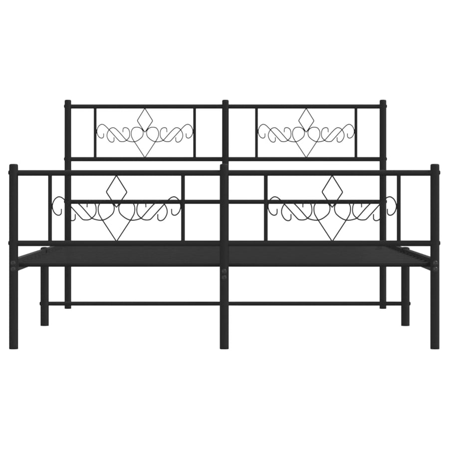 Bedframe met voetbord zonder matras metaal zwart 160x200 cm