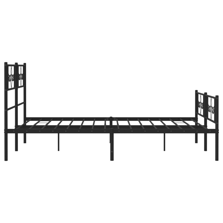 Bedframe met voetbord zonder matras metaal zwart 160x200 cm