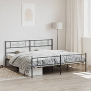 Bedframe metaal zwart 193x203 cm