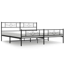 Bedframe met hoofd- en voeteneinde metaal zwart 200x200 cm
