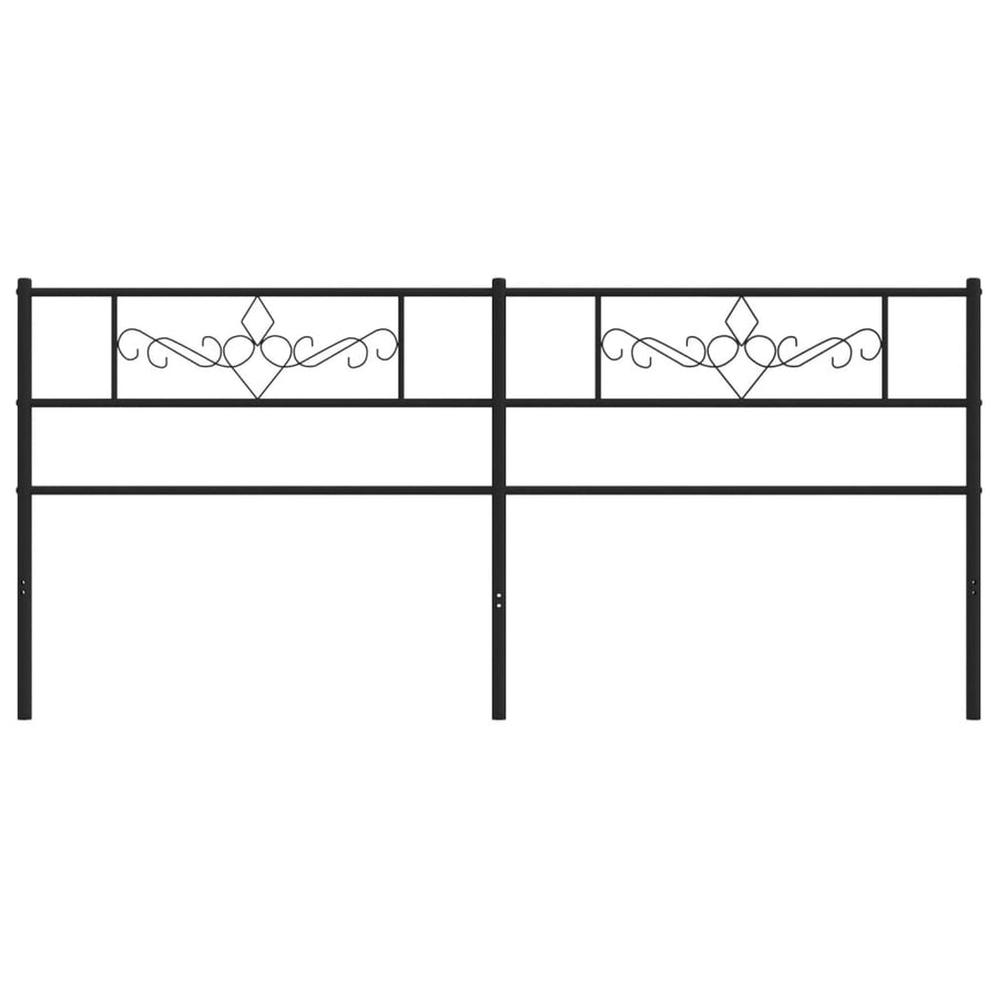 Hoofdbord 193 Cm Metaal Zwart