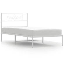 Bedframe met hoofdbord metaal wit 80x200 cm 80 x 200 cm Wit met hoofdbord