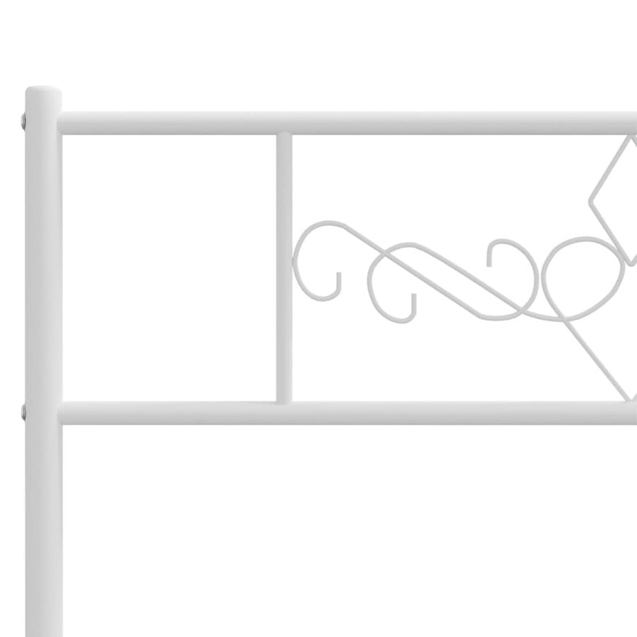 Bedframe met hoofdbord metaal wit 140x190 cm 140 x 190 cm Wit met hoofdbord