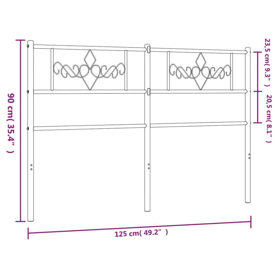 Hoofdbord 120 Cm Metaal Wit