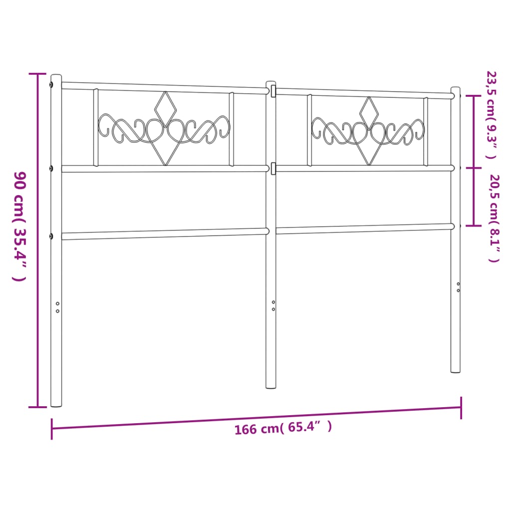 Hoofdbord 160 Cm Metaal Wit