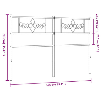 Hoofdbord 160 Cm Metaal Wit