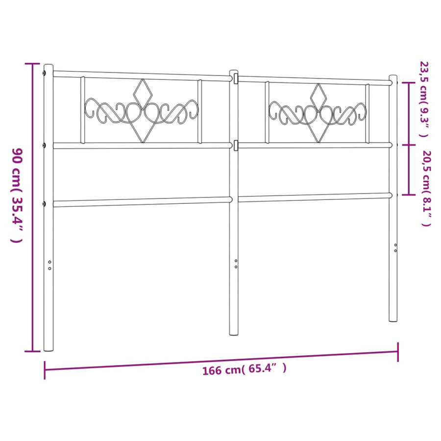 Hoofdbord 160 Cm Metaal Wit